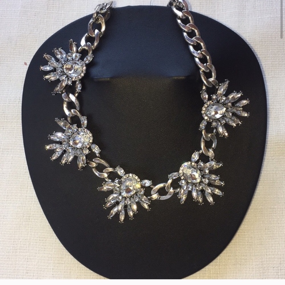 Nordstrom Silver Jeweled Statement Necklace